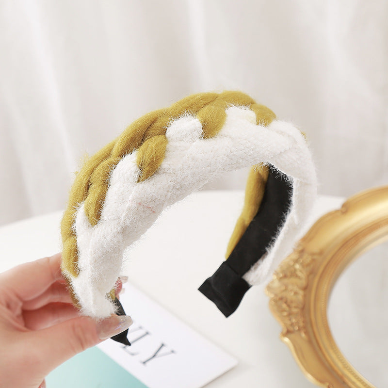 Wholesale Double Color Woolen Wide-brimmed Headband